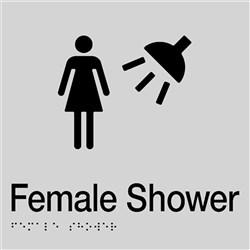 TTSM SIGN FEMALE SHOWER  SIL/BLK
