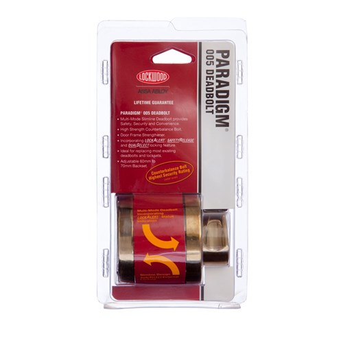 Lockwood Paradigm 005 Deadbolt Round Rose Double Cylinder Everbrass Universal Pack - 005/B1EVBDP