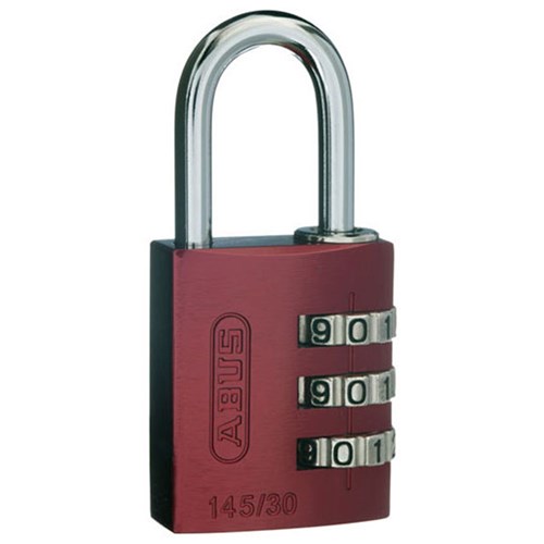 ABUS P/LOCK 145/30 RED BX ALUM BODY 3 WHEEL COMBO