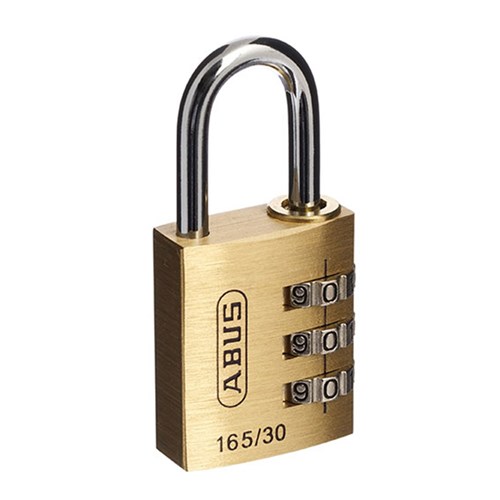 ABUS 165 Series 4 Wheel Combination Padlock 30mm Brass Body - 165/30