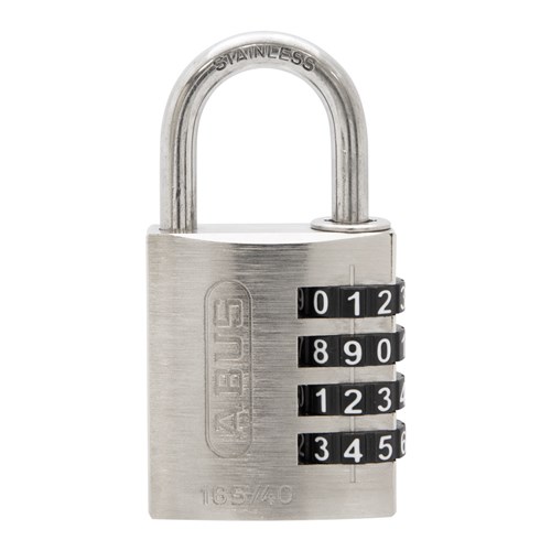 ABUS 165 Series 4 Wheel Combination Padlock Weather Resistant 40mm Brass Body Display Pack - 165IB/40C