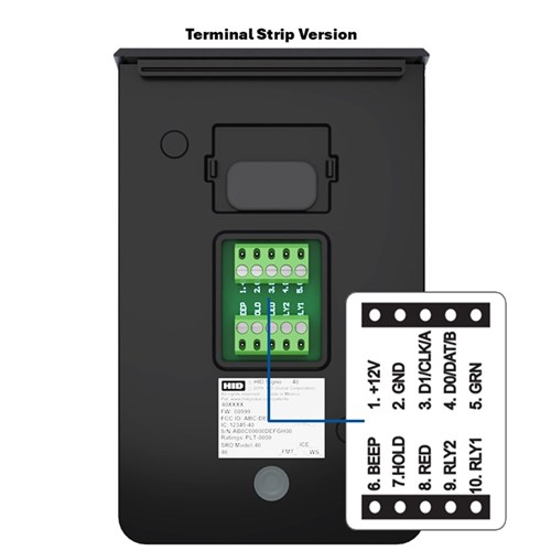 HID Signo 20 Series Reader Seos Profile with Terminal Strip Connection - 20TKS-01-000000