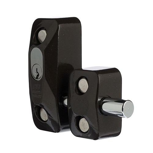 ADI 444 Double Blocklok, Front Fixing in Brown, Keyed to Differ - 444DDFMBRN