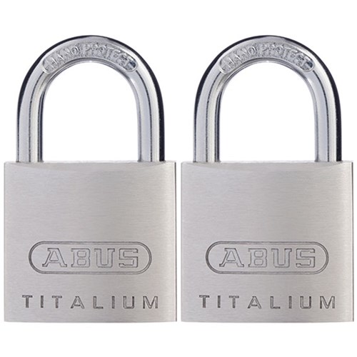 ABUS 64 Series Premium Padlock with 30mm Aluminium Body and 17mm Hardened Steel Shackle KA Twin Pack - 64TI30TWINSC