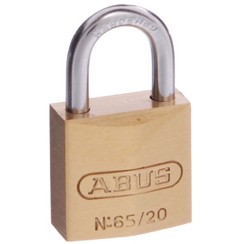 ABUS 65 Series Premium Padlock with 20mm Brass Body and 11.5mm Hardened Steel Shackle KA 6201 - 65/20KA11