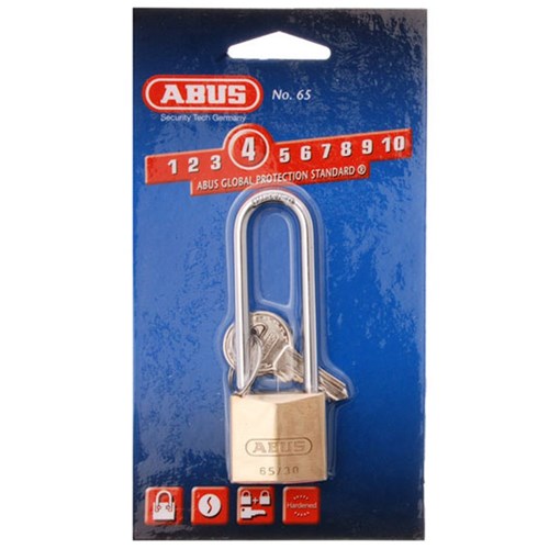 ABUS 65 Series Premium Padlock with 30mm Brass Body and 60mm Hardened Steel Shackle KD Display Pack - 65/30HB60C