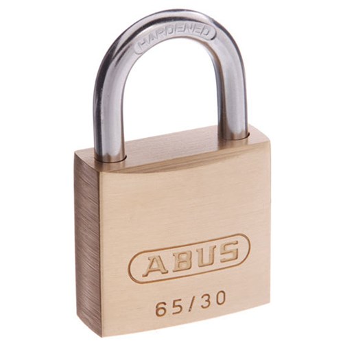 ABUS 65 Series Premium Padlock with 30mm Brass Body and 17mm Hardened Steel Shackle KA 302 - 65/30KA2