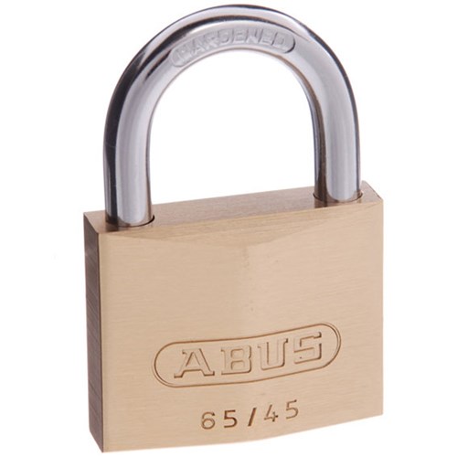ABUS 65 Series Premium Padlock with 45mm Brass Body and 25mm Hardened Steel Shackle KD - 65/45