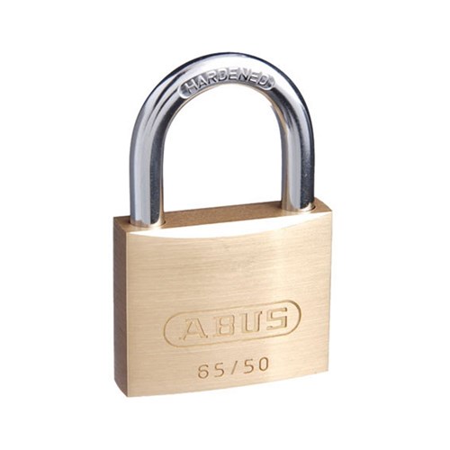 ABUS 65 Series Premium Padlock with 50mm Brass Body and 29.5mm Hardened Steel Shackle KA 501 - 65/50KA1
