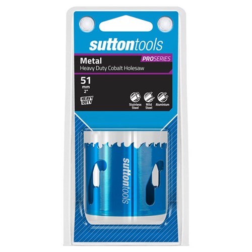 Sutton Bi-Metal Cobalt ULTRA Holesaw, 36mm Cutting Depth, 51mm Diameter - H1050510