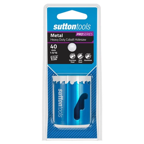 Sutton Bi-Metal Cobalt ULTRA Holesaw, 36mm Cutting Depth, 40mm Diameter - H1050400