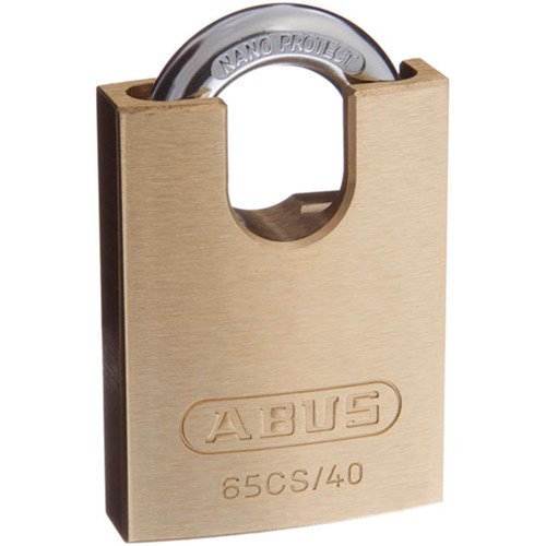 ABUS 65 Series Premium Padlock with 40mm Brass Body and 20.5mm Concealed Hardened Steel Shackle KA 6402 - 65CS/40KA12