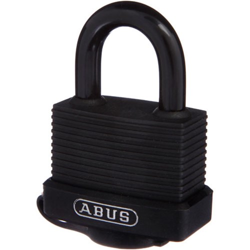 ABUS 70 Series Weather Sealed Padlock with 45mm Black Brass Body and 24mm Plastic Coated Steel Shackle KA6402 - 7045KA12