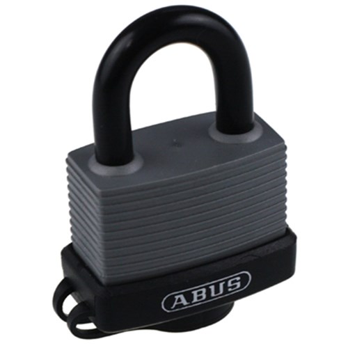 ABUS 70 Series Weather Sealed Padlock with 45mm Black Brass Body and 24mm Plastic Coated Steel Shackle KA6402 - 7045KA12