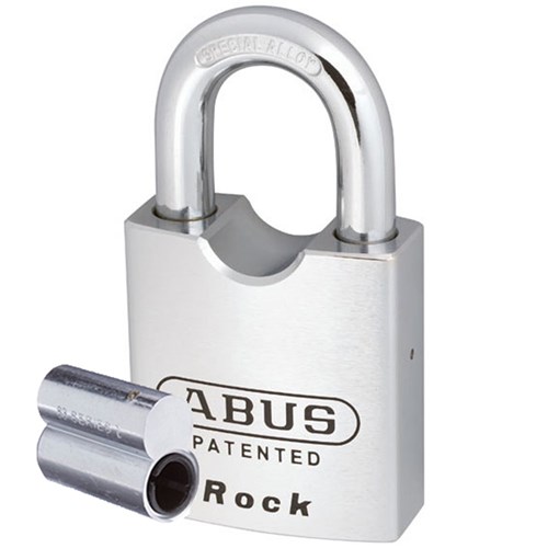 ABUS Rock Series Premium High Security Rekeyable Padlock with 55mm Hardened Steel Body and 38mm Hardened Steel Shackle Less Plug - 8355NLP