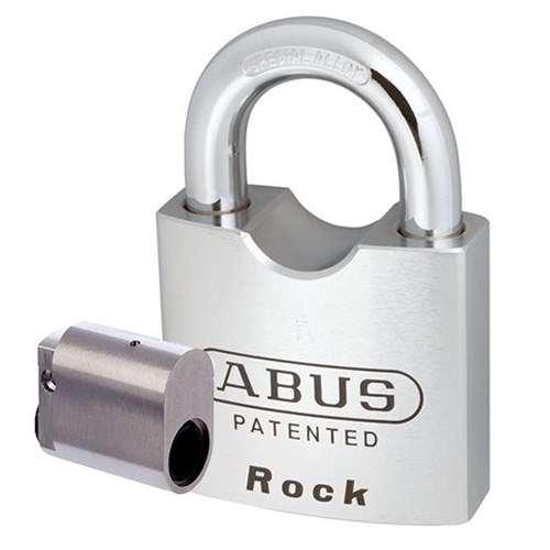 ABUS Rock Series Premium High Security Rekeyable Padlock with 80mm Hardened Steel Body and 40mm Hardened Steel Shackle Less Plug - 8380NLP
