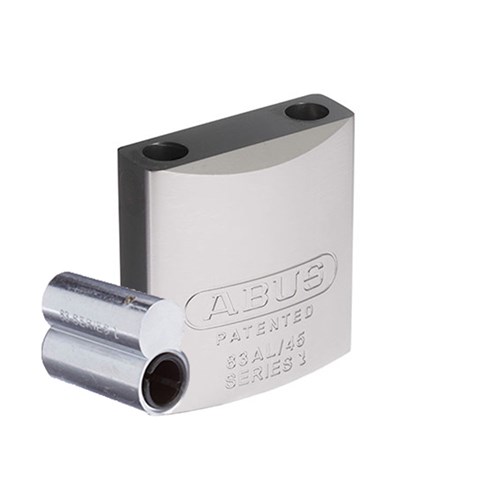 ABUS 83AL Series Premium Rekeyable Padlock with 45mm Silver Aluminium Body Less Shackle Less Plug - 83AL45NNATB
