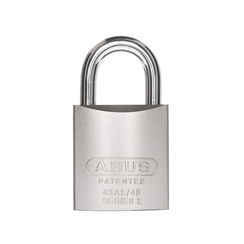 ABUS 83AL Series Premium Rekeyable Padlock with 45mm Silver Aluminium Body and 25mm Hardened Steel Shackle KA 4301 - 83AL45NNATKA1