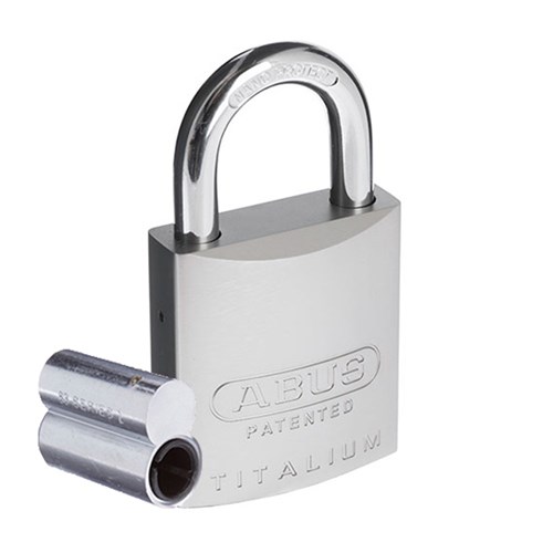 ABUS 83AL Series Premium Rekeyable Padlock with 45mm Silver Aluminium Body and 25mm Hardened Steel Shackle Less Plug - 83AL45NNATLP