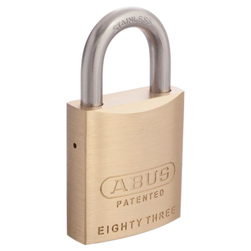 ABUS 83 Series Premium Rekeyable Padlock with 45mm Brass Body and 25mm Stainless Steel Shackle Less Plug - 83IB45NLP
