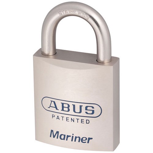 ABUS Mariner Series Premium Rekeyable Padlock with 45mm Pearl Chrome Plated Brass Body and 25mm Stainless Steel Shackle KD - 83MAR45NKD