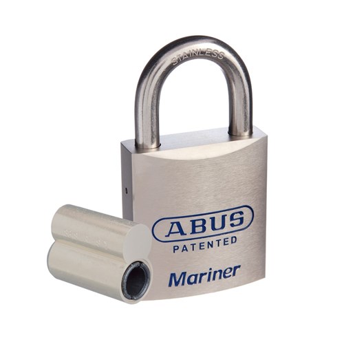 ABUS Mariner Series Premium Rekeyable Padlock with 45mm Pearl Chrome Plated Brass Body and 25mm Stainless Steel Shackle Less Plug - 83MAR45NLP