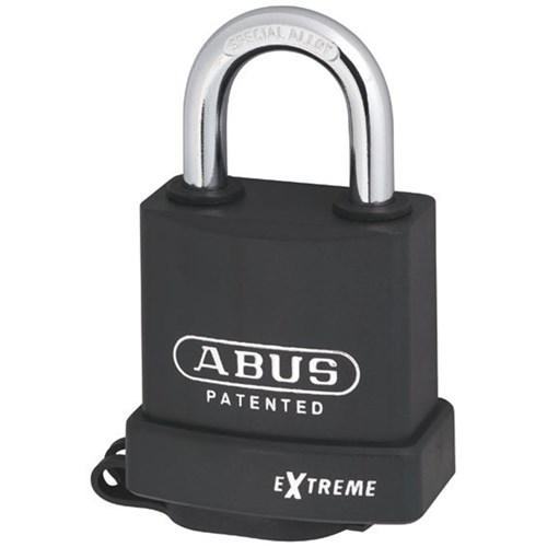 ABUS Extreme Series Premium Weatherproof Rekeyable Padlock with 53mm Black Covered Hardened Steel Body and 25mm Hardened Steel Shackle KD Display Pack - 83WP53NC