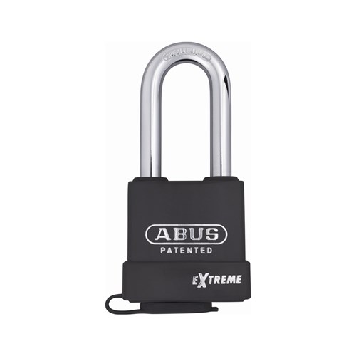 ABUS Extreme Series Premium Weatherproof Rekeyable Padlock with 63mm Black Covered Hardened Steel Body and 63mm Hardened Steel Shackle KD Display Pack - 83WP63HB63NC