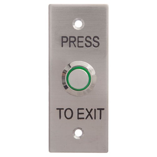 Neptune Press to Exit Illuminated Button with Architrave Stainless Steel Faceplate - WES1611