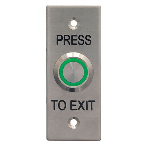 ACSS Exit Button IP65 Brushed Illuminated, Small, (WES1911)