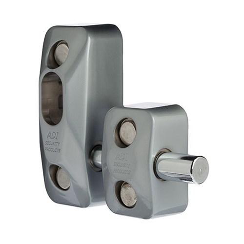 ADI 444 Double Blocklok, Front Fixing in Satin Chrome, Less Cylinder - 444DDFMSCLC