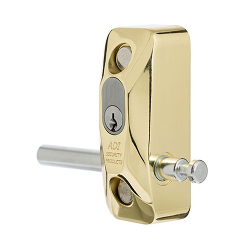 ADI 444 Single Blocklok, Front Fixing in Polished Brass, Keyed to Differ - 444FMPB