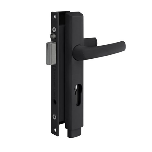 Austral Elegance Push 2 Go Hinged Security Door Lock Set less Cylinder in Black Satin - ELP2G/BLST
