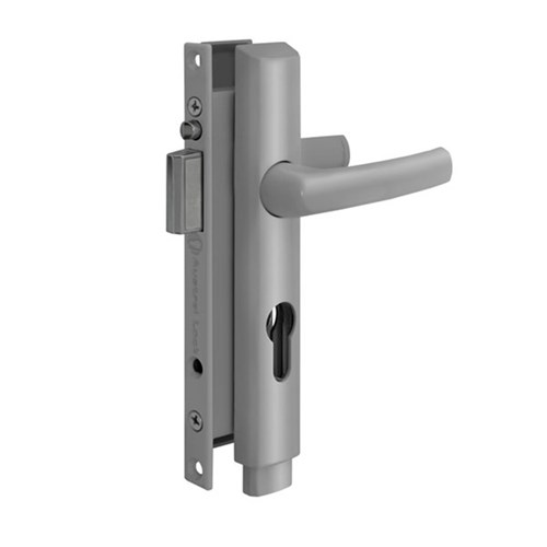 Austral Elegance Push 2 Go Hinged Security Door Lock Set Less Cylinder in Silver - ELP2G/PSIL