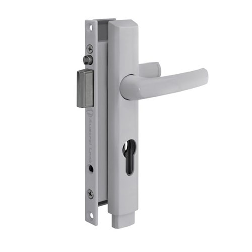 Austral Elegance Push 2 Go Hinged Security Door Lock Set Less Cylinder in White Gloss - ELP2G/WHGL