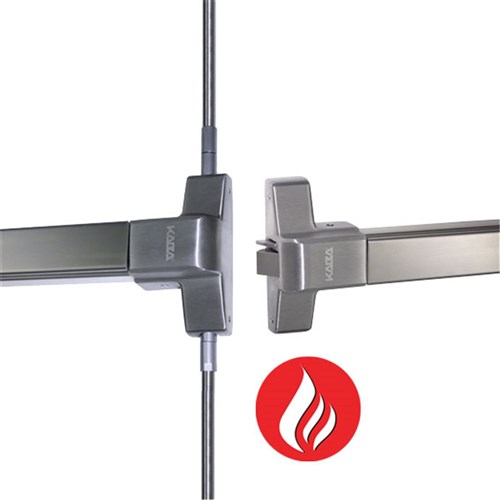 dormakaba Panic Exit Device Double Pack Fire Rated Exit Only Silver - ED22DPEOFSIL 9400000002194