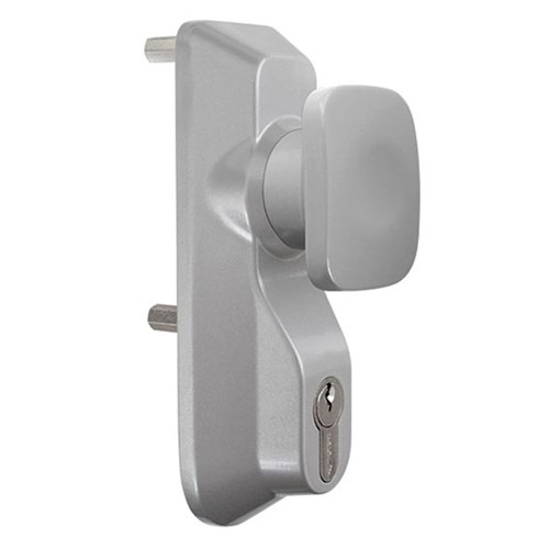 Briton Panic Exit Device External Knob with Half Euro Cylinder and Clutching Mechanism Silver - B1413KE/SE