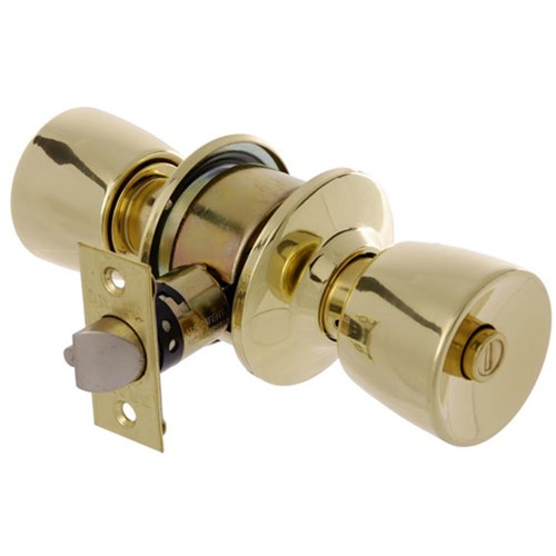 BRAVA Urban Cylindrical Tulip Entrance Knob Set LW4 Profile KD with Adjustable 60/70mm Polished Brass - BRC6700B