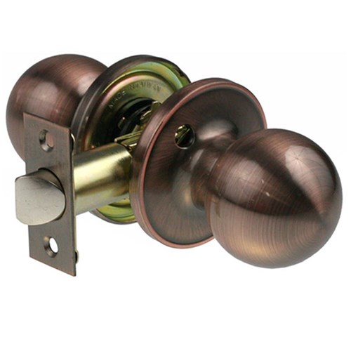 BRAVA Urban Tiebolt Passage Knob Set Adjustable 60/70mm Backset Antique Copper - BRT3930B