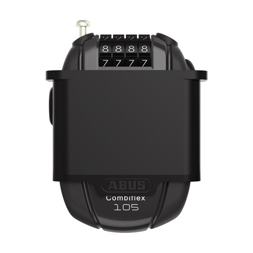 ABUS Combiflex Rest 105 Combination Cable Lock with Adjustable Retractable Cable and Mounting Pouch In Black Display Boxed - COMBIFLEXREST105PC