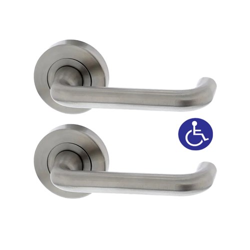 Dalco 7000 Series Furniture Round Rose Full Set with Alpha Lever Satin Stainless Steel