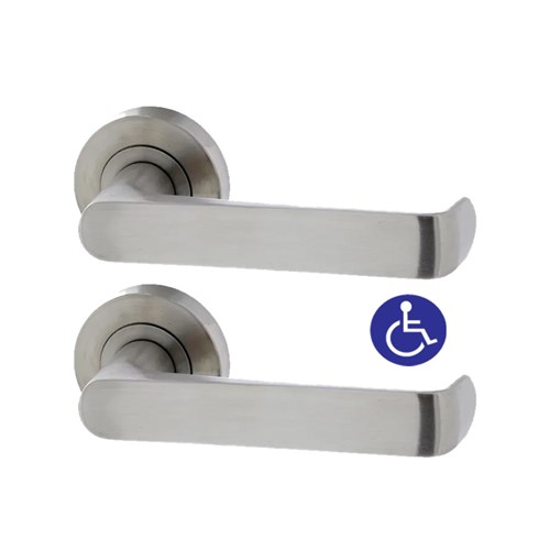 Dalco 7000 Series Furniture Round Rose Full Set with Telo Lever Satin Stainless Steel