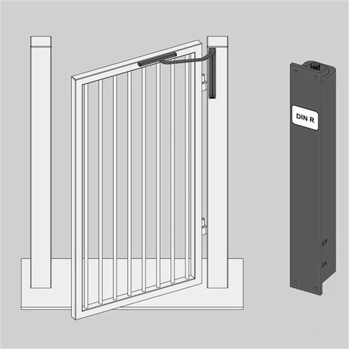 D&D Slimline Vertical Hydraulic Gate Closer Right Hand with Damper and Hold Open up to 150KG Black - DC622G-R-1-9004