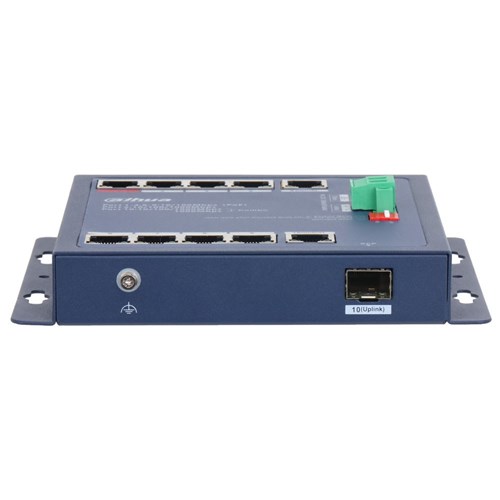 Dahua 10 Port Layer 2 Hardened Cloud Managed Network Switch with 8 PoE Ports plus 2 Gigabit Uplink Ports - DH-CHS4110-8ET-90-F