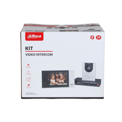Dahua IP Video 1 Button Residential Intercom Kit with Surface Mount Door Station, 7inch Touch Screen Monitor and PoE Switch - DHI-KTP01L(S)