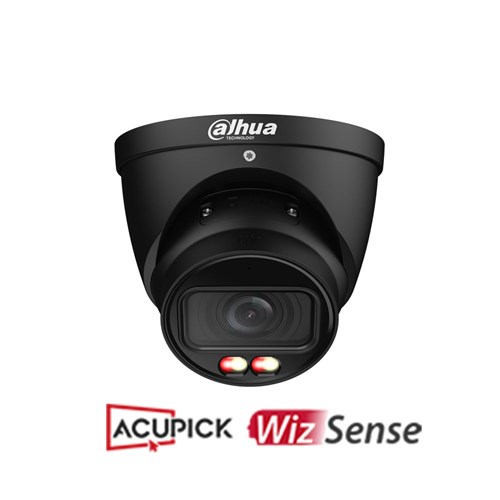 Dahua WizSense Series 8MP Black Eyeball Network Camera with 2.8mm Fixed Lens, AcuPick Technology and White Light LED, IP67 - DH-IPC-HDW3867EM-S-IL-ANZ-BLK
