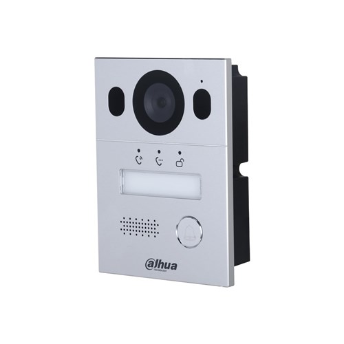 Dahua Hybrid 2-Wire Video 1 Button Silver Residential Intercom Door Station with 2MP Camera, IP65 and IK07 - DHI-VTO2003F