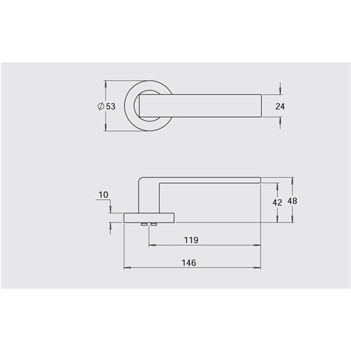 Dormakaba Furniture Vision Round Rose Pair with 10 Lever Black - 8300/10BLK