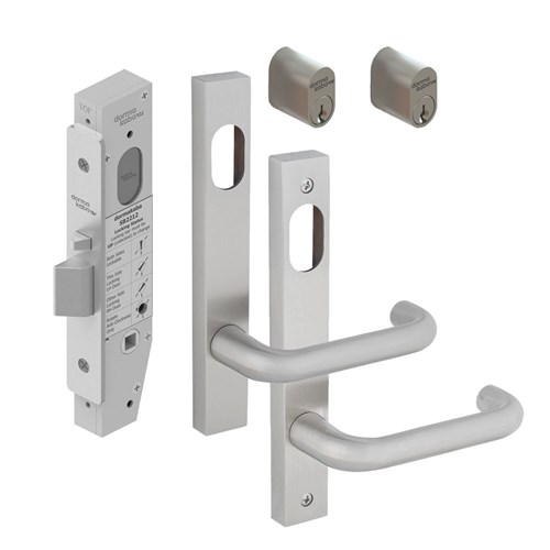 Dormakaba SB2212 Double Cylinder Lock Kit with 6400 Square End Plate Furniture and KA Cylinders SSS - SB2212KIT/DBL/SSS