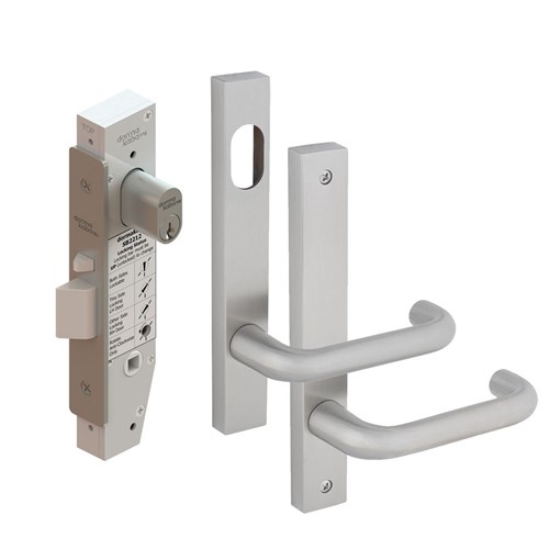 Dormakaba SB2212 Classroom Lock Kit with 6400 Square End Plate Furniture and Cylinder SSS - SB2212KIT/CLA/SSS